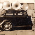 Jesse K Hagemeyer Sr with huge speakers on a car
