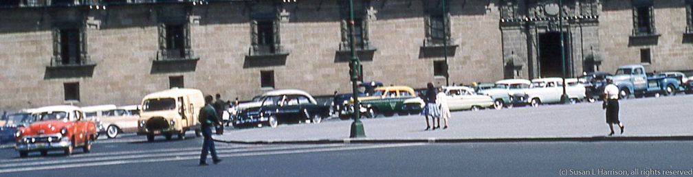 1961 Mexico (4) cars at the Palacio Nacional