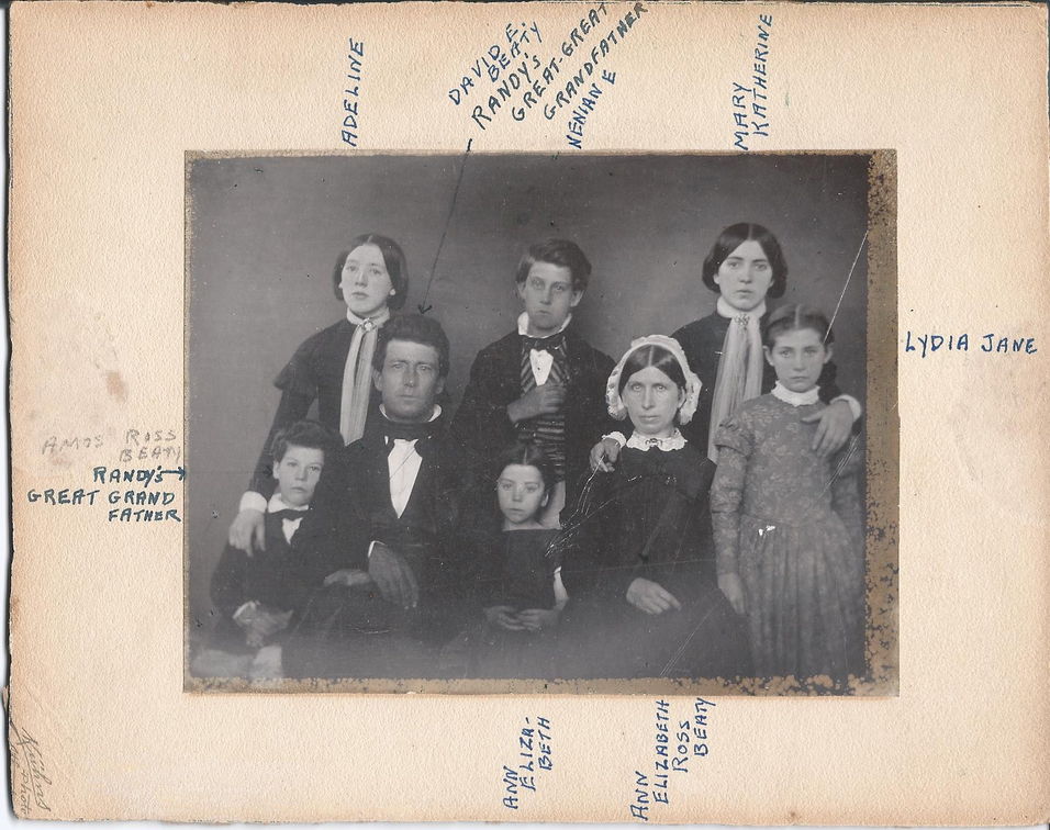 David E Beaty and family 1850 - front