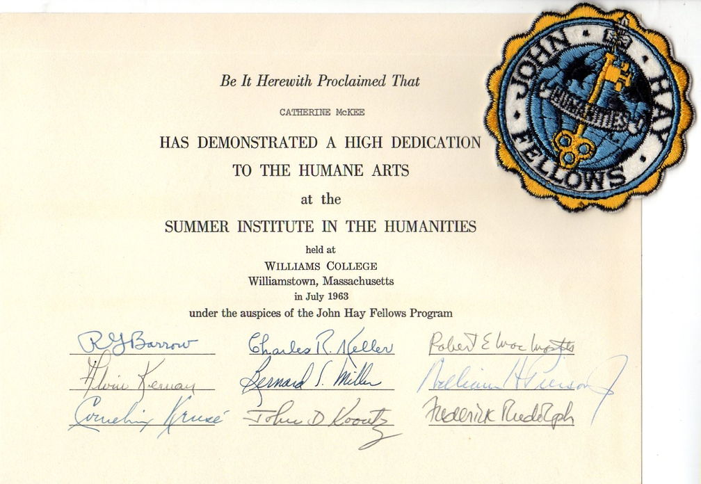 John Hay Fellows 1963 certificate.jpg