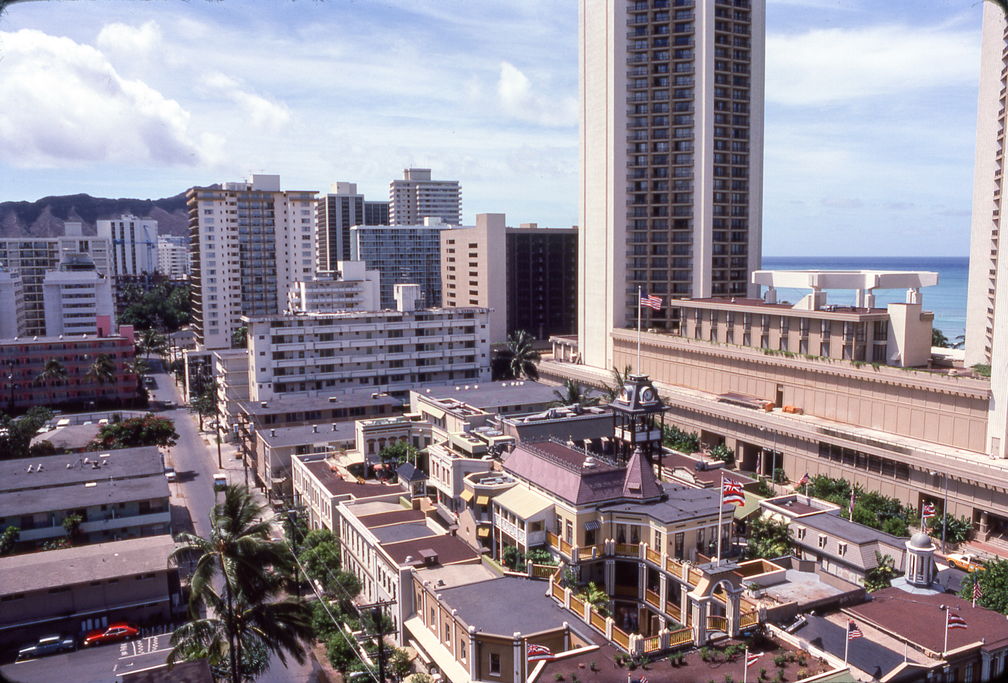 1977 Hawaii King's Alley Waikiki bldgs