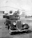Jesse K Hagemeyer's loudspeaker car at Key Field