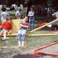 1973 Mayfest - Susan and a friend on a ride