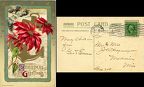 Christmas Greeting poinsettias to Jack Sr and Jessie from Gus and Emma 1912