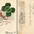1906 Good Luck shamrock to Jessie from Florence
